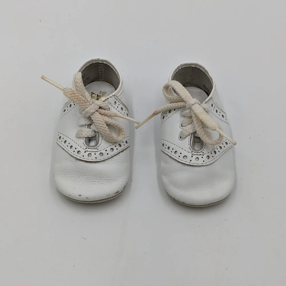 Vintage Baby Deer Oxford Crib Shoe Soft Sole 2T
